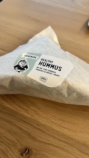 Hummus sandwich  at Lebkov & Sons in Amsterdam