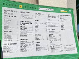 Beverage Menu (also available in English)  at Fauna & Flora - Estoril in Estoril
