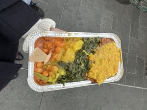 Regular size ‘vegan combo’ meal  at Addis Taste in South East London