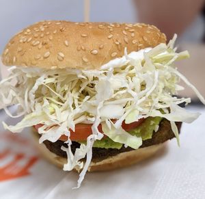 Beet Burger with extra Guacamole and caramelized onions at Burger Mel - La Marina in Tenerife
