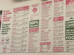 Menu at Burger Mel - La Marina in Tenerife
