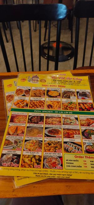Menu at Be Chay Vegetarian in Da Nang