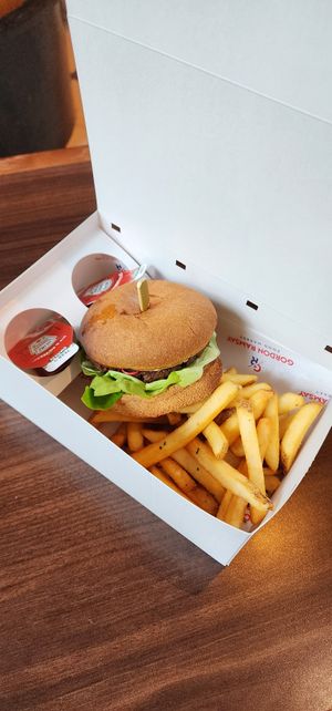 beet burger at Gordon Ramsay Food Market in Cherokee