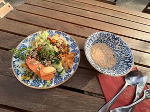Salad 🥗 and soup 🍜   at SEINZ - Wisdom Resort - Seminarhaus-Biohotel-Heilzentrum in Bad Kohlgrub