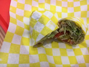 Crispy chik'n wrap at Vegan Grill - Upper East Side in New York City