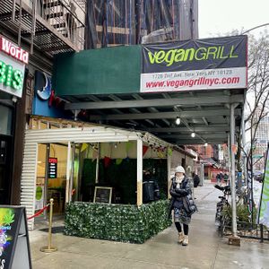 Storefront on a chilly day - it was warm inside ! #Veganuary at Vegan Grill - Upper East Side in New York City