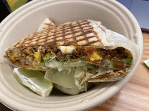 crunchwrap with impossible   at Vegan Grill - Upper East Side in New York City