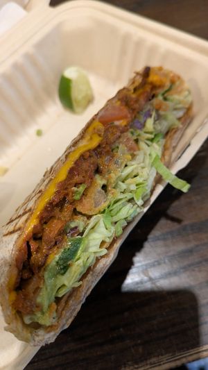 Crunch-wrap supreme at Vegan Grill - Upper East Side in New York City