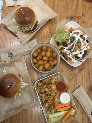 Burgers, Tater Tots, Nachos + Cauliflower   at Vegan Grill - Upper East Side in New York City