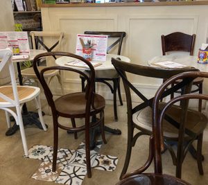 Seating space  at Devotions Café in Paris