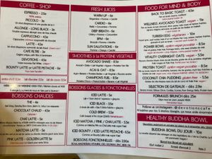 French menu at Devotions Café in Paris