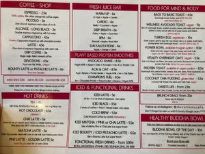 English menu at Devotions Café in Paris