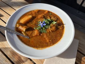 Erdäpfel Kürbis Gulasch   at Enzianhütte am Kieneck in Muggendorf