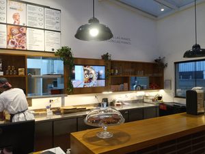 Counter at La Guapa Empanadas in Curitiba