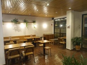 Seating area at La Guapa Empanadas in Curitiba