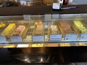 Lots of vegan slices   at Brewed As. in Mangawhai