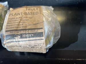 Vegan breakfast sandwich   at Overcast Coffee Bar in Seattle