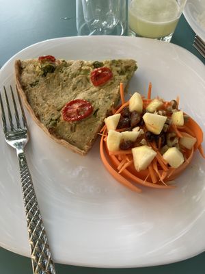 Quiche and carrot salad  at Fraise Café in Menton