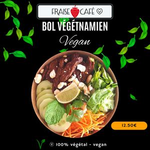 Buddha bowl with sushi rice, Bo Bun style at Fraise Café in Menton