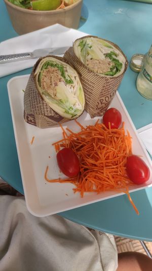 Vegan tuna wrap at Fraise Café in Menton