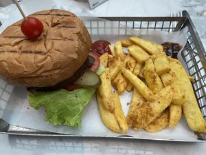 Vegan burger  at Brasserie Polonez in Istanbul