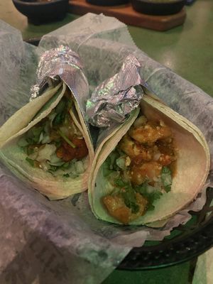 Sweet potato taco & chili lime tofu taco (child like tofu was incredible!)  at Barrio Tacos in Salem