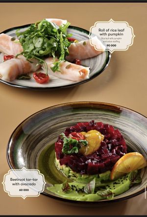 Vegan dishes   at Cafe 1991 in Tashkent