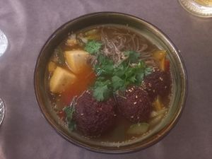 Really good buckwheat noodle soup at Cafe 1991 in Tashkent