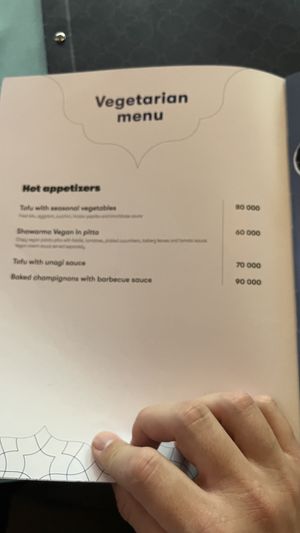 veg menu  at Cafe 1991 in Tashkent