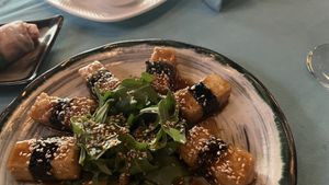 unagi tofu ー very tasty!  at Cafe 1991 in Tashkent