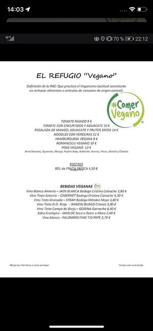 menú vegano #Veganuary at El Refugio in Guadix