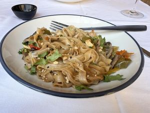 Noodles with veggies   at El Refugio in Guadix