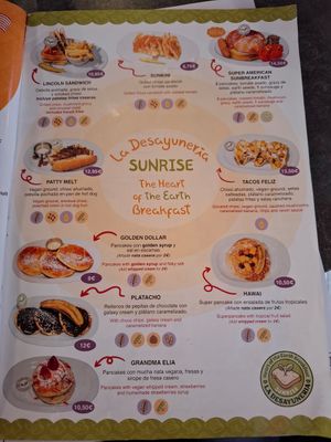 Some of the vegan options (05/2025) at La Desayunería  in Malaga