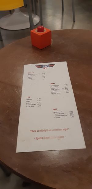 Drinks menu 2024 at Raket in Antwerpen