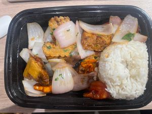 Rest of the lomo saltado, made with seitan  at Asianica Street Food - temporarily closed in Lima