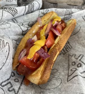 Hot dog  at El Jardin de Lilith in Mexico City