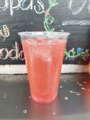Pink lemonade at El Jardin de Lilith in Mexico City
