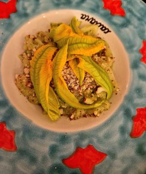 Strozzapreti alle zucchine at Caciara in Milan