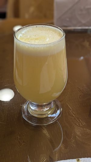 Freshly pressed juice at Paulinos Indian Cuisine in Huaraz