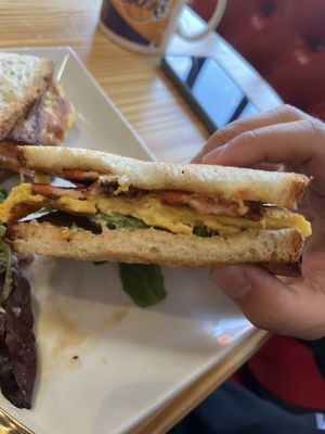 Bacon and egg sandwich  #Veganuary at Junkyard Dog in Los Angeles
