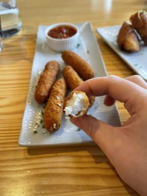 inside mozzarella sticks   at Junkyard Dog in Los Angeles