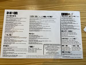 menu   at Junkyard Dog in Los Angeles