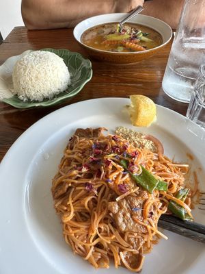 Pad Thai & Panang curry   at Oops Modern Thai Restaurant in Sydney