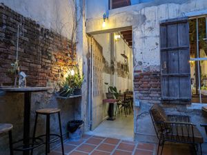 rear patio at The Fringe in Battambang