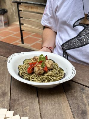 Pesto spaghetti   at The Fringe in Battambang