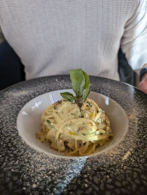 Quasi una... "Carbonara" in versione vegana at il Giardino - Palatini Terme in Salzano