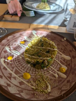 Padellata di Quinoa con sedano rapa, noci e limone at il Giardino - Palatini Terme in Salzano