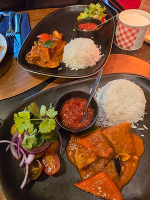Seitan massala with rice at Gastrobar SAM in Oostende