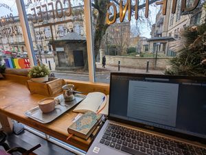 My work station at Heal - Coffee, Lifestyle & Gifting in Harrogate