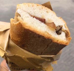 Verdurello - mushroom, aubergine and dried tomatoes in olive oil.  at I Porci Comodi in Pienza